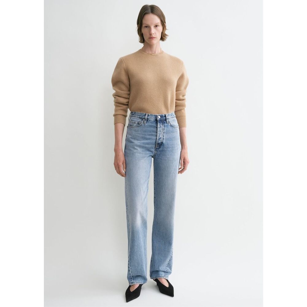 Toteme Twisted Seam Denim Full Length Worn Blue Size 27